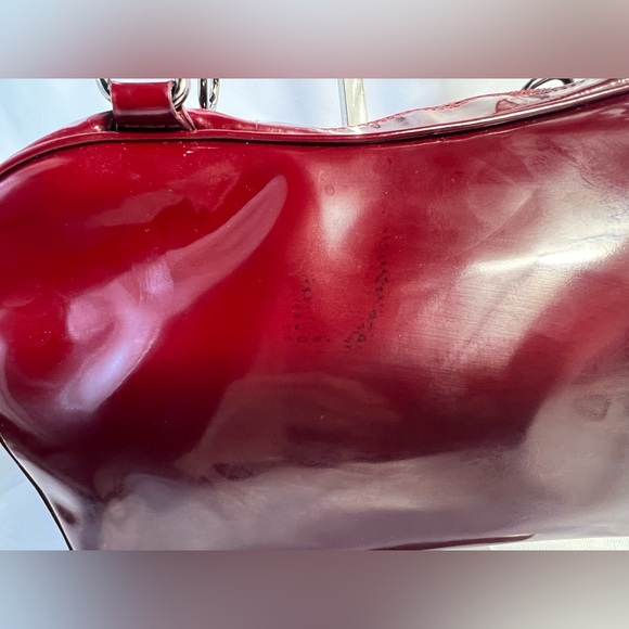 3001: Escada Y2K Burgundy Patent Leather & Suede Mini Bowler Bag Italy - Picture 10 of 16
